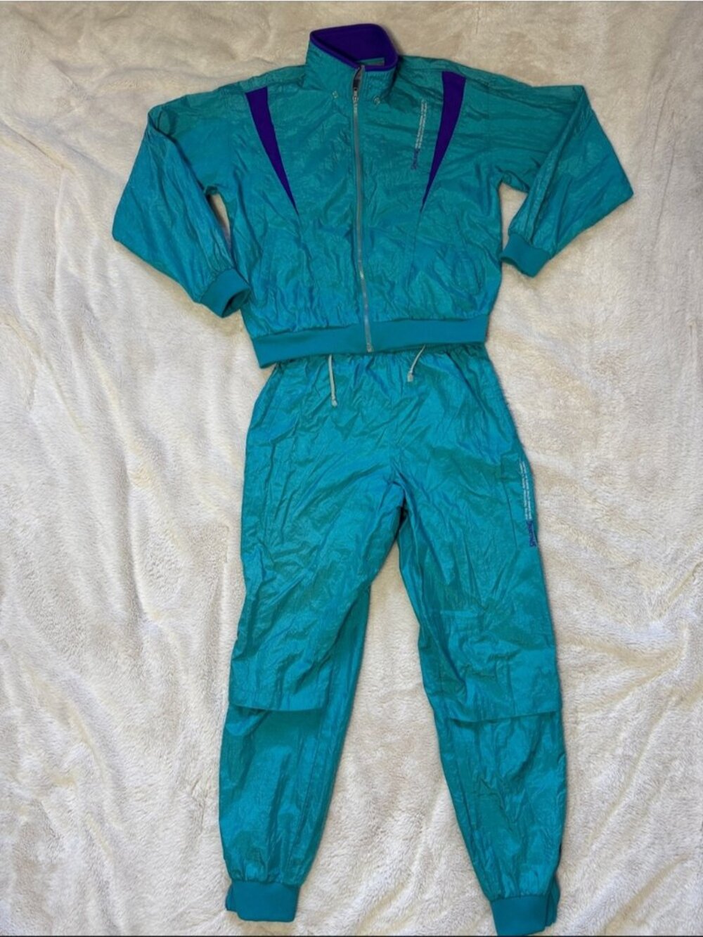 Vintage Spalding Tracksuit Teal Purple Size Large